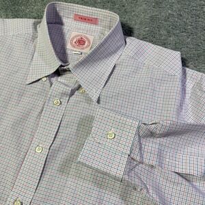 VTG J. Press Trim Fit Button Down Shirt Multicolor Plaid USA Made SZ  16.5 - L